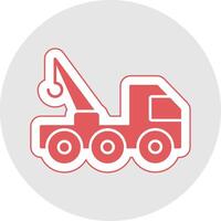 Tow Truck Glyph Multicolor Sticker Icon vector