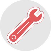 Wrench Glyph Multicolor Sticker Icon vector