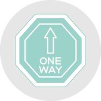 One Way Glyph Multicolor Sticker Icon vector