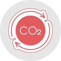 Carbon Cycle Glyph Multicolor Sticker Icon vector
