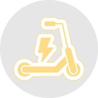 Electric Scooter Glyph Multicolor Sticker Icon vector