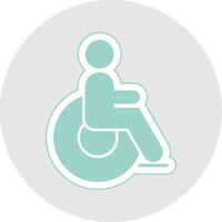 Disabled Glyph Multicolor Sticker Icon vector