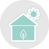 Eco House Glyph Multicolor Sticker Icon vector