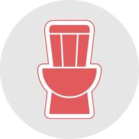 Toilet Glyph Multicolor Sticker Icon vector
