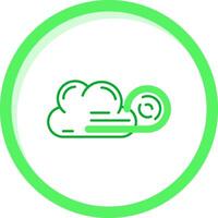 viento nube verde mezcla icono vector