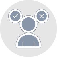 Decision Making Glyph Multicolor Sticker Icon vector