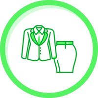 Women suit Green mix Icon vector