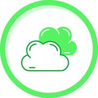 nublado verde mezcla icono vector