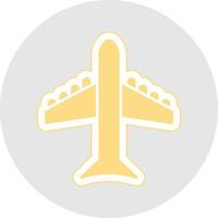 Airplane Glyph Multicolor Sticker Icon vector