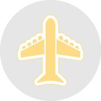 Airplane Glyph Multicolor Sticker Icon vector