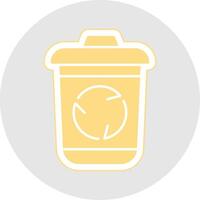 Recycle Bin Glyph Multicolor Sticker Icon vector