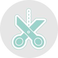 Scissor Glyph Multicolor Sticker Icon vector