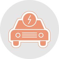 Electric Car Glyph Multicolor Sticker Icon vector