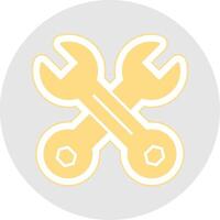 Wrench Glyph Multicolor Sticker Icon vector