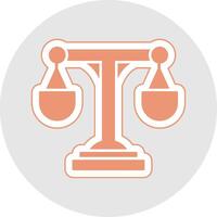 Justice Scale Glyph Multicolor Sticker Icon vector