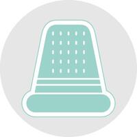 Thimble Glyph Multicolor Sticker Icon vector