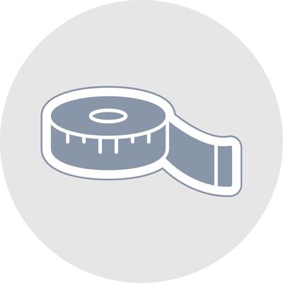 Measure Tape Glyph Multicolor Sticker Icon