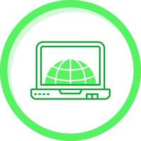 Internet verde mezcla icono vector