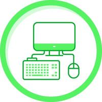 Computer Green mix Icon vector