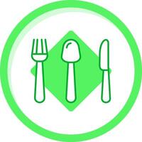 cuchillería verde mezcla icono vector