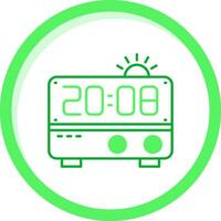 alarma reloj verde mezcla icono vector