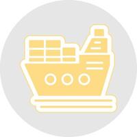 Ship Glyph Multicolor Sticker Icon vector