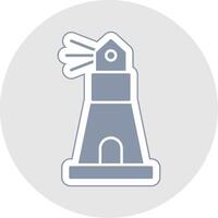 Lighthouse Glyph Multicolor Sticker Icon vector