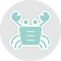 Crab Glyph Multicolor Sticker Icon vector