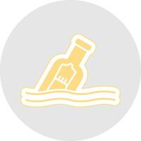 Message In A Bottle Glyph Multicolor Sticker Icon vector