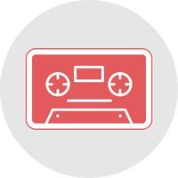 Cassette Glyph Multicolor Sticker Icon vector