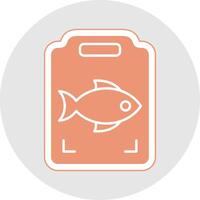 Fish Cooking Glyph Multicolor Sticker Icon vector