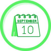 10 de septiembre verde mezcla icono vector