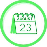 23rd of August Green mix Icon vector