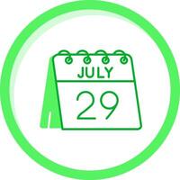 29 de julio verde mezcla icono vector