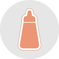 Ketchup Glyph Multicolor Sticker Icon vector