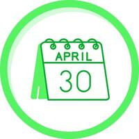 30 de abril verde mezcla icono vector