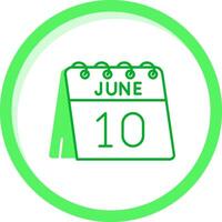 10 de junio verde mezcla icono vector