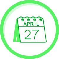 27 de abril verde mezcla icono vector