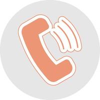 Phone Call Glyph Multicolor Sticker Icon vector