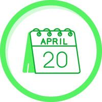 Vigésimo de abril verde mezcla icono vector