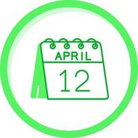 12mo de abril verde mezcla icono vector