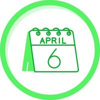 6to de abril verde mezcla icono vector