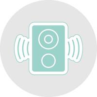 Speaker Glyph Multicolor Sticker Icon vector