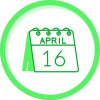 16 de abril verde mezcla icono vector