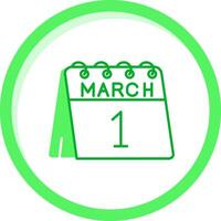 1st of March Green mix Icon vector