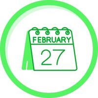 27th of February Green mix Icon vector