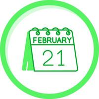 21st of February Green mix Icon vector