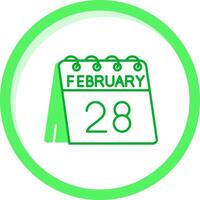 28 de febrero verde mezcla icono vector