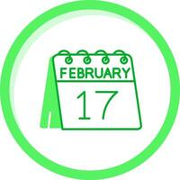 17th of February Green mix Icon vector