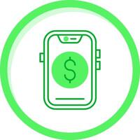 dólar verde mezcla icono vector